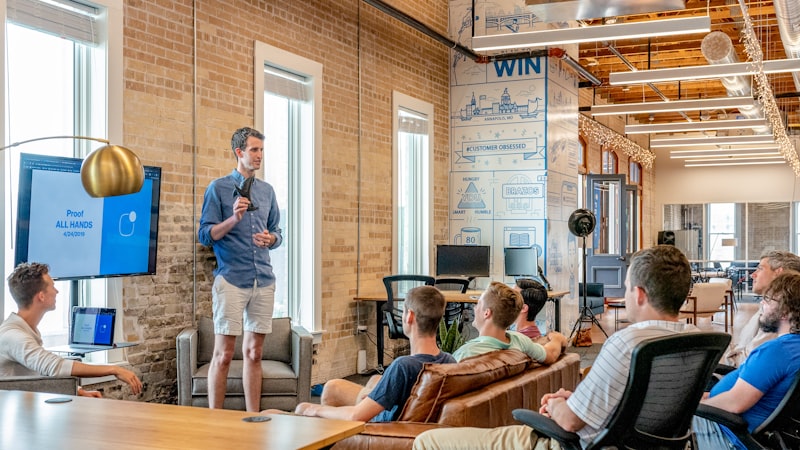 Illustrative photo of a professional office meeting