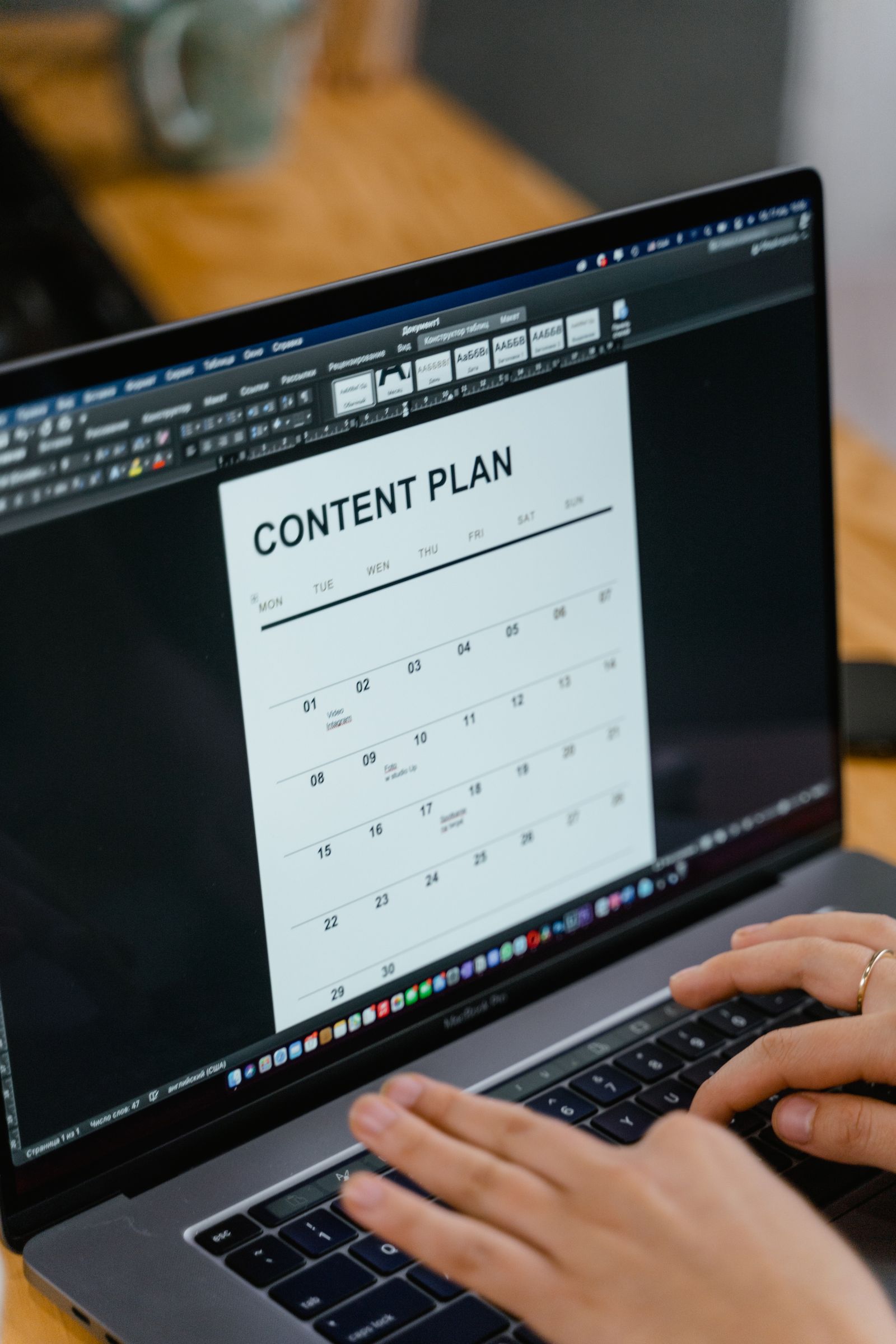 Illustrative photo of a person planning a content schedule