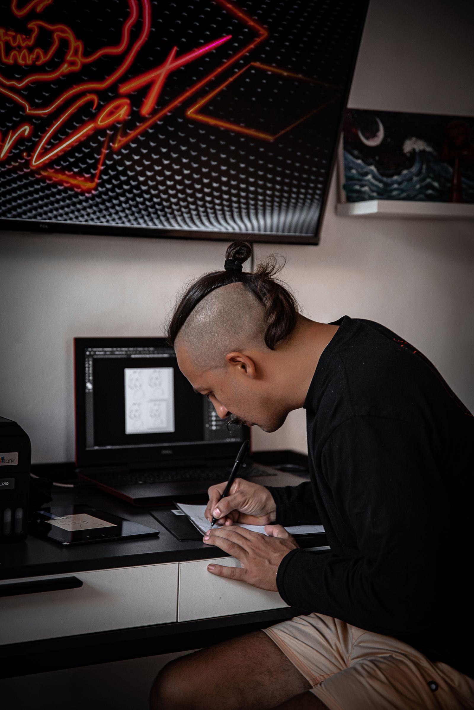 Illustrative photo of a designer working in a creative studio