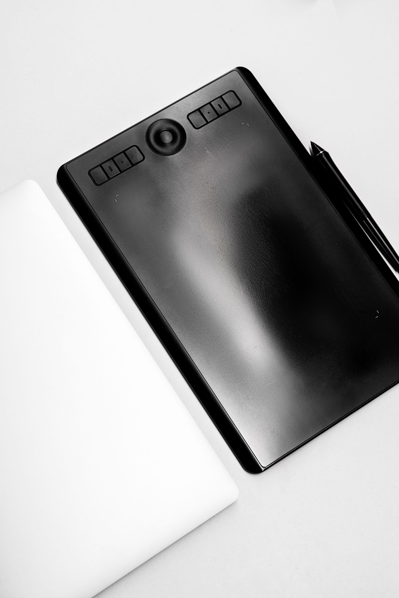 Illustrative photo of a graphics tablet on a surface