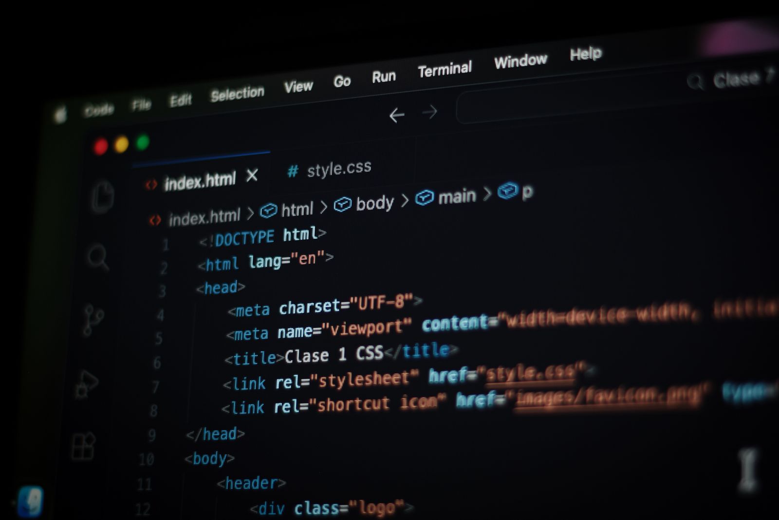 Illustrative photo of dark-mode code on a computer screen